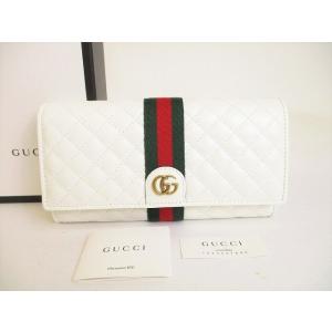 グッチ GUCCI オフィディア ダブルG シェリーライン キルティングレザー 2つ折り 長財布 コ...