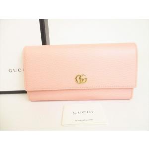 グッチ GUCCI GG マーモント レザー 2つ折り 長財布 コンチネンタルウォレット 【展示保管...