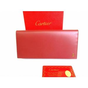 Cartier（カルティエ） パシャ ドゥ ストライプ レザー 2つ折り 長財布