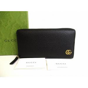 グッチ GUCCI GG マーモント レザー ラウンドファスナー長財布 ジップアラウンドウォレット ...