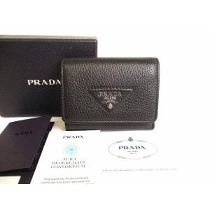 プラダ PRADA ヴィッテロダイ レザー 3つ折り 財布 コンパクト財布 コンパクトウォレット メ...