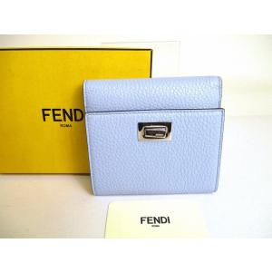 フェンディ FENDI ピーカブー レザー パラディウム メタル 3つ折り 財布 コンパクト財布 コ...