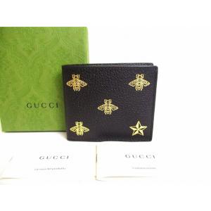 グッチ GUCCI アニマリエ レザー 2つ折り 札入れ カードケース 財布 コンパクト財布 メンズ...