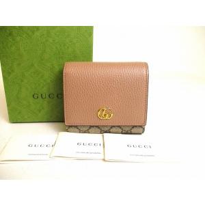 グッチ GUCCI ダブルG ウォレット GGスプリーム レザー 2つ折り 財布 コンパクトウォレッ...