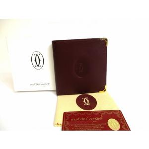 カルティエ Cartier マスト ドゥ カルティエ カーフスキン 2つ折り 財布 コンパクト財布 ...
