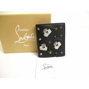 クリスチャン ルブタン Christian Louboutin パロス スタッズ レザー 2つ折り 財布 コンパクト財布 コンパクトウォレット メンズ レディース 【未使用保管品】