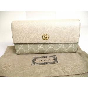 グッチ GUCCI ダブルG GGスプリーム 2つ折り 長財布 コンチネンタルウォレット 【未使用保管品】