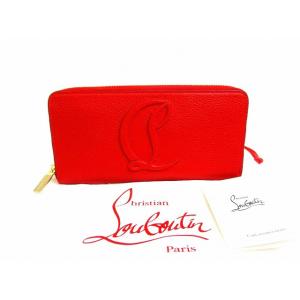 クリスチャン ルブタン Christian Louboutin By My Side ロゴ レザー ラウンドファスナ― 長財布 メンズ レディース 【新品同様】