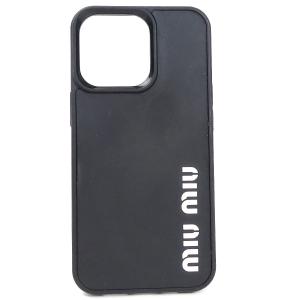 ミュウミュウ MIUMIU スマートフォンケース iPhone13 Pro ケース シリコン/プラスチック ブラック×ホワイト｜brandvalue-store