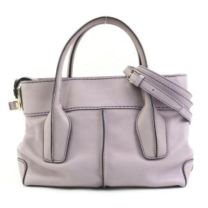 トッズ TOD’S ハンドバッグ ショルダーバッグ レザー パープル