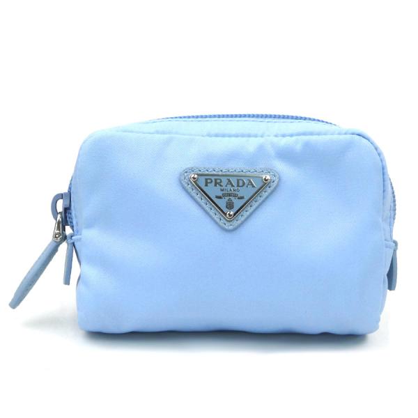 プラダ PRADA ポーチ ナイロン ライトブルー
