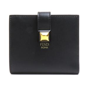フェンディ FENDI 二つ折り財布 レザー ブラック｜brandvalue-store