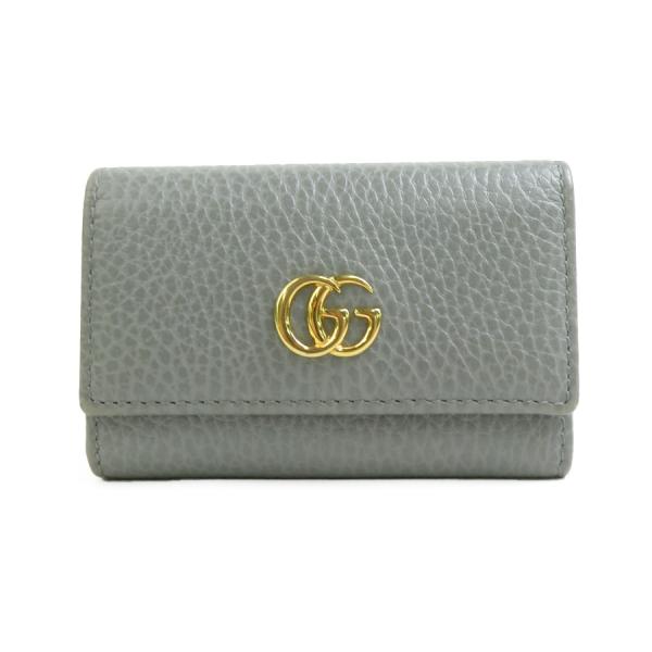 グッチ GUCCI キーケース GGマーモント レザー/メタル グレー/ゴールド