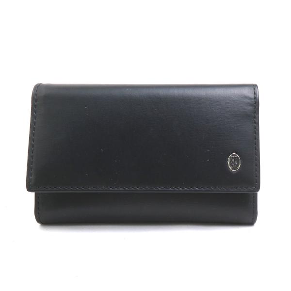 カルティエ CARTIER キーケース レザー/メタル ブラック/シルバー