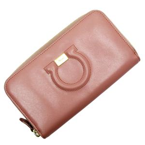 サルヴァトーレフェラガモ Salvatore Ferragamo ラウンドファスナー長財布 レザー ピンク｜brandvalue-store