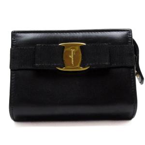 サルヴァトーレフェラガモ Salvatore Ferragamo ポーチ ヴァラリボン レザー ブラック｜brandvalue-store