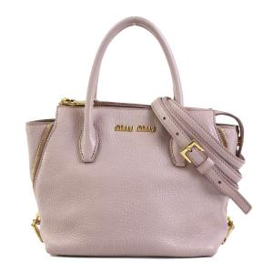 ミュウミュウ MIUMIU ハンドバッグ 斜め掛けショルダーバッグ レザー ピンク｜brandvalue-store