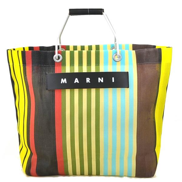 マルニ MARNI ハンドバッグ トートバッグ フラワーカフェ ナイロン/アルミ/レザー マルチカラ...