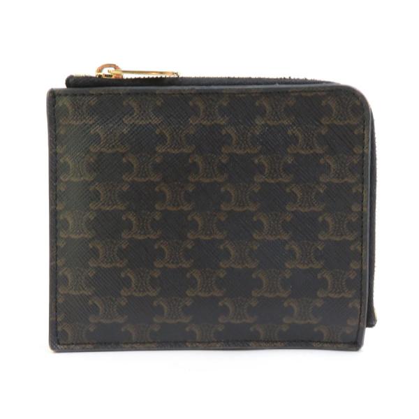 セリーヌ CELINE コインケース トリオンフ PVCコーティングキャンバス ブラック
