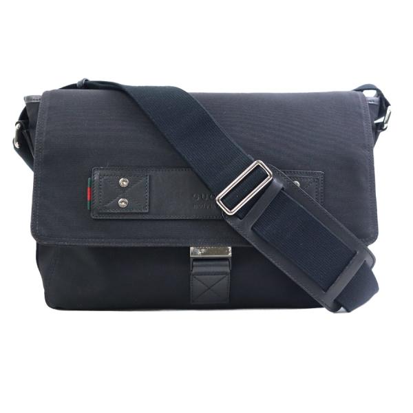 グッチ GUCCI ショルダーバッグ ナイロン/レザー ブラック