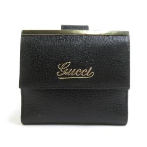 グッチ GUCCI 二つ折り財布 レザー ブラック
