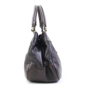 トッズ TOD’S ハンドバッグ レザー ブラウンの詳細画像1