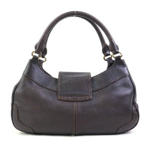 トッズ TOD’S ハンドバッグ レザー ブラウンの詳細画像2
