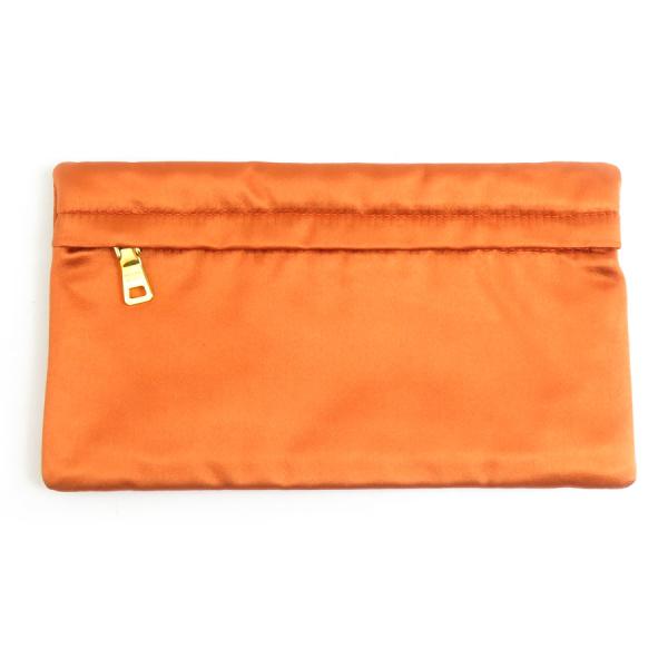 プラダ PRADA ポーチ サテン オレンジ