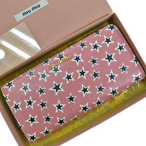 ミュウミュウ MIU MIU 長財布 レザーｘ金属素材 ピンクｘホワイトｘブラックｘゴールド おすすめ｜brandvalue-store