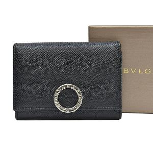 ブルガリ BVLGARI カードケース ブルガリ・ブルガリ レザーｘ金属素材 ブラックｘシルバー 定番人気｜brandvalue-store