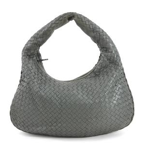 ボッテガヴェネタ BOTTEGAVENETA ハンドバッグ イントレチャート レザー グレー｜brandvalue-store