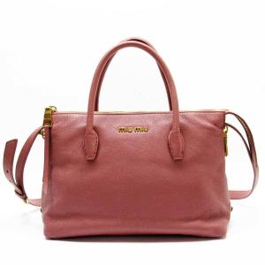 ミュウミュウ MIU MIU ハンドバッグ 斜め掛けショルダーバッグ 2Wayバッグ レザー ピンク系xゴールド 定番人気｜brandvalue-store