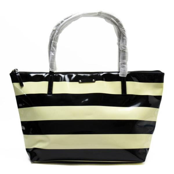 ケイトスペード kate spade ショルダーバッグ トートバッグ パテントレザー ブラックxオフ...