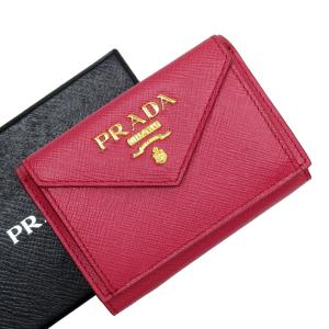 プラダ PRADA 三つ折り財布 レザー ピンク｜brandvalue-store