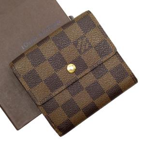 ルイ ヴィトン LOUIS VUITTON 三つ折り財布 ダミエ ポルトフォイユ エリーズ ダミエキャンバス ブラウン｜brandvalue-store