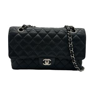 シャネル CHANEL ショルダーバッグ チェーンショルダーバッグ ダブルフラップ マトラッセ25 キャビアスキンレザー ブラック｜brandvalue-store