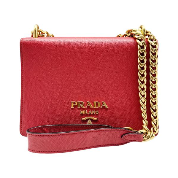 プラダ PRADA ショルダーバッグ レザー レッド