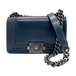 シャネル CHANEL ショルダーバッグ ボーイシャネル レザー ネイビー｜brandvalue-store