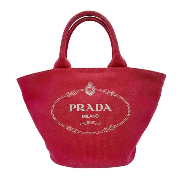 プラダ PRADA ハンドバッグ ショルダーバッグ カナパ キャンバス レッド