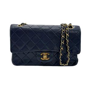 シャネル CHANEL ショルダーバッグ マトラッセ ダブルフラップ レザー/メタル ネイビー/ゴールド｜brandvalue-store