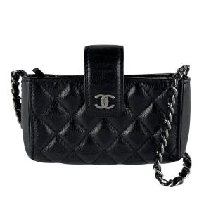 シャネル CHANEL ショルダーバッグ ミニショルダーバッグ レザー ブラック