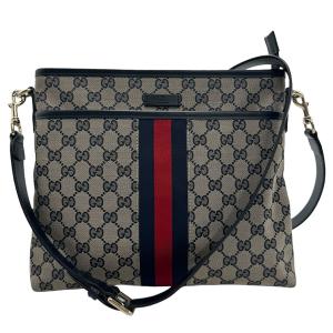 グッチ GUCCI ショルダーバッグ シェリーライン GGキャンバス ネイビー｜brandvalue-store