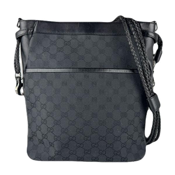 グッチ GUCCI ショルダーバッグ GGキャンバス/レザー ブラック