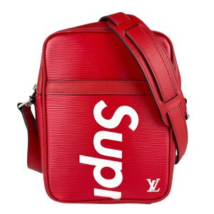 ルイ ヴィトン LOUIS VUITTON ショルダーバッグ Supremeコラボ ダヌーブPM エピレザー レッド
