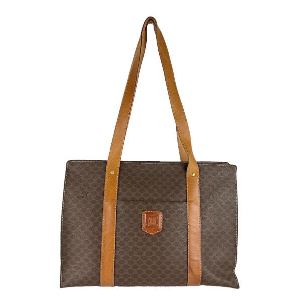 セリーヌ CELINE ショルダーバッグ トートバッグ マカダム PVC/レザー ブラウン