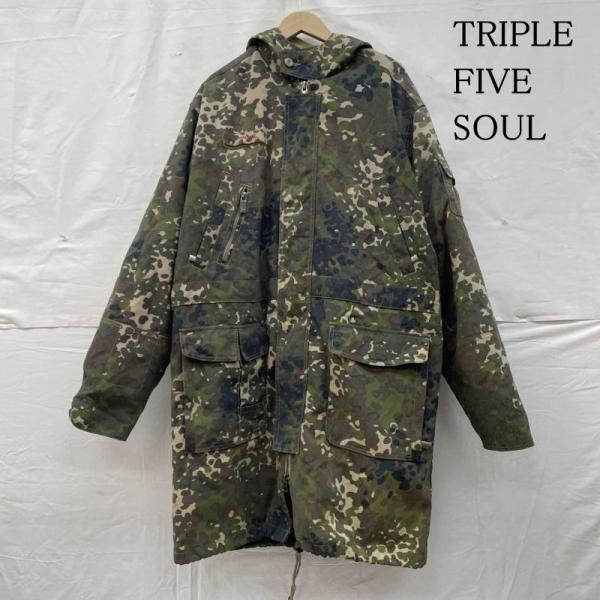 古着 TRIPLE FIVE SOUL モッズ コート 90s カモフラ ミリタリー フルジップ ジ...
