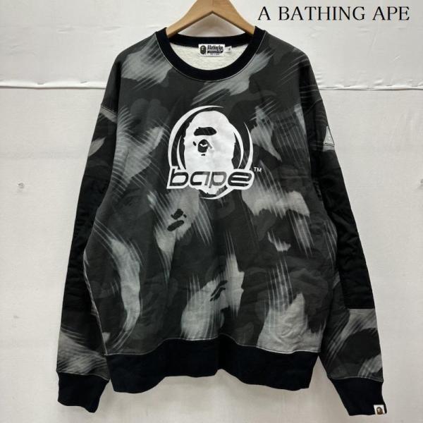 アベイシングエイプ BAPE Stroke Camo Relaxed Fit Crewneck エル...