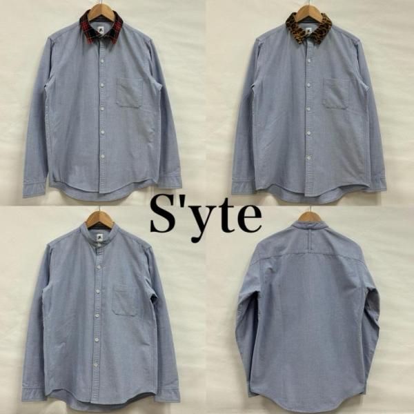 ヨウジヤマモト S'yte サイト 3WAY バンドカラー シャンブレー シャツ レオパード タータ...