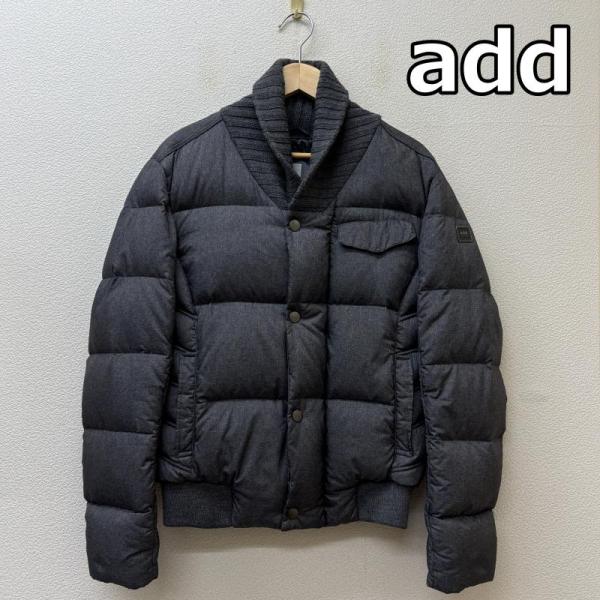 エーディーディー ニット ショールカラー ナイロン ダウン ジャケット 灰色 グレー M 50137...