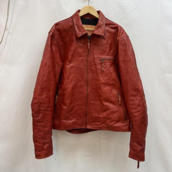 古着 天神ワークス SINGLE COLLAR JACKET JS01 レザー シングル 希少サイズ...